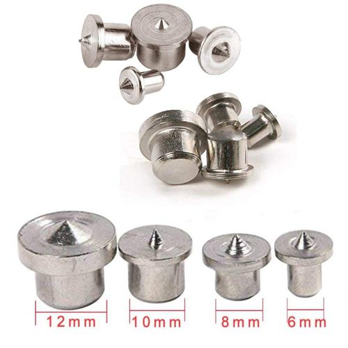 Center Points Pin Set Dowel Pins Center Point Set 6 mm 8 mm 10 mm 12 mm Dowel Pin Center Dowel Centre Point Woodworking Alignment Tools Points Marker Drill Center for Woodwork Drill Tools 16 Piece Set