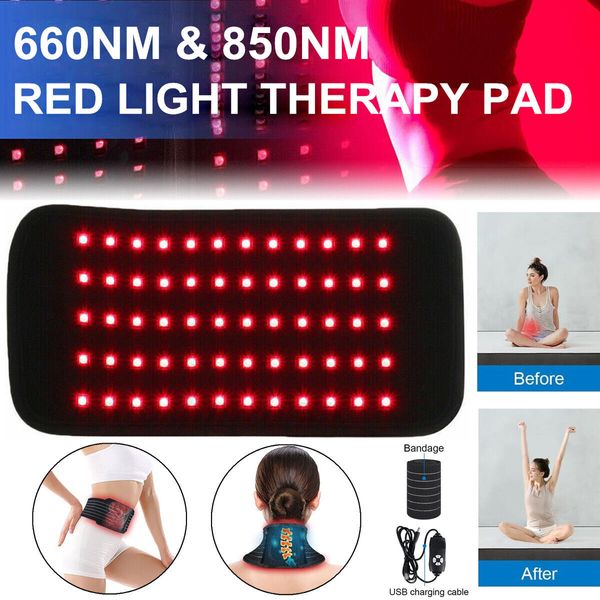 30W 660nm 850nm Near Infrared Red Light  Pain Relief Therapy Waist Wrap Pad Belt