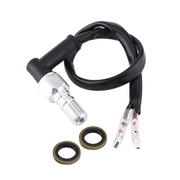 Keenso Motorrad Hydraulischer Bremslichtschalter, Universal Motorrad M10 Hinterer Satz Hydraulischer Bremslichtschalter mit Unterlegscheiben(M10x1)