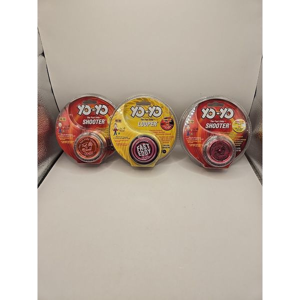 (3) Fast Eddy Yo-Yo's, 2 Shooters, 1 Looper, New In Package, Excellent Condition