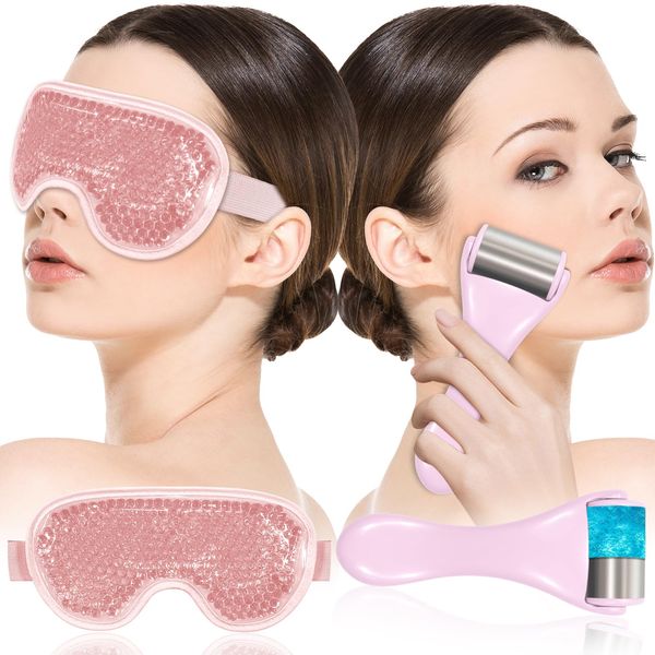 my novel things Ice Face Roller and Cold Eye Mask Compress for Eyes, Warm or Freezer Reusable for Puffiness Wrinkles Lifting Facial SPA Tool for Woman Gifting Ice Pack