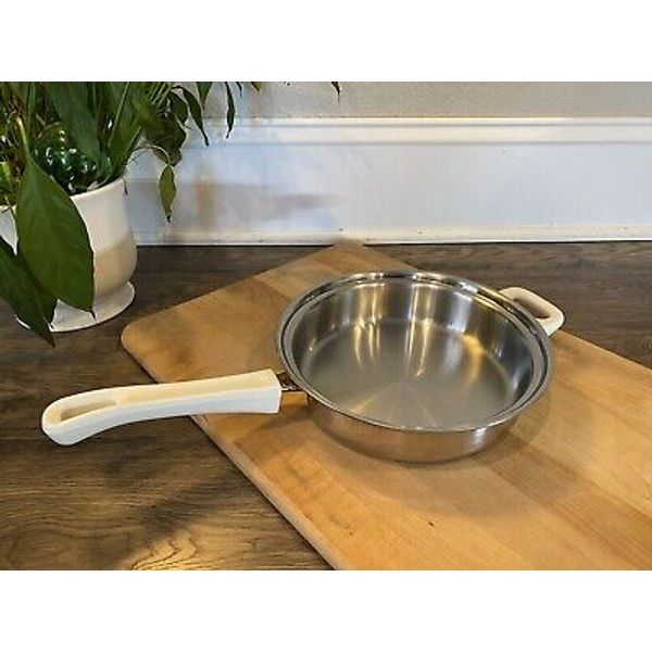 Health Craft 9" Sauté Pan Frying Skillet 7-Ply Surgical White Handle NO Lid MINT