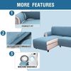 3-Seat Chaise Sofa Protector, Waterproof, M, Grey Blue