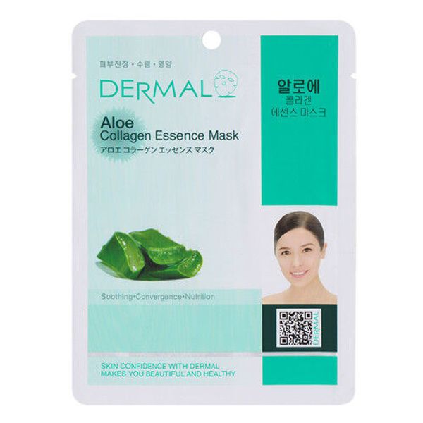 Dermal Korea Collagen Essence Facial Mask Sheet - Aloe (12 Pack)