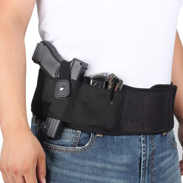 Belly Band Concealed Carry Gun Holster Belt Right Hand Waist Waistband Hip Men Women Unversal