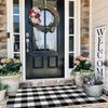 Versatile Buffalo Plaid Runner – 2'x6' Black & White Check Mat