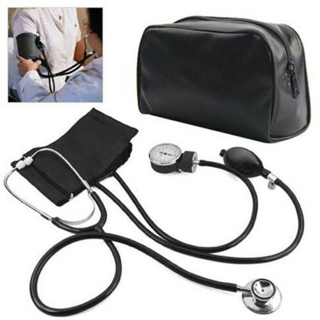 Manual Blood Pressure Monitor BP Cuff Gauge Aneroid Sphygmomanometer Machine Kit