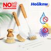 6 Pack Dish Brush Set – Bottle, Palm, & Skillet Brushes for Kitchen Cleaning (Ye