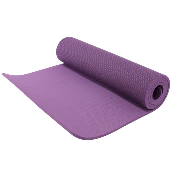 Gomunara TPE Super Wide Yoga Mat 10mm, Brown + Burgundy