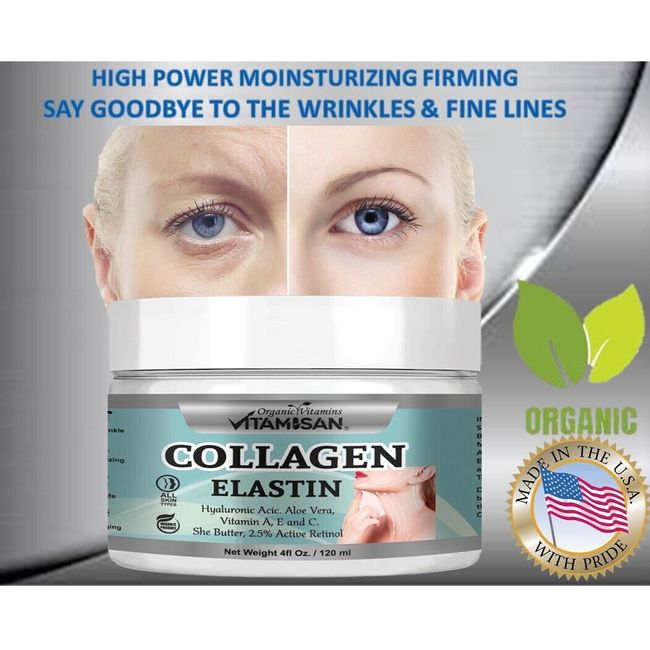 COLLAGEN ELASTIN VITAMIN E CREAM 4 Oz COLAGENO ELASTINA SKIN CARE ANTIOXIDANT