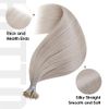 Hetto Nano Human Hair Extensions Platinum Blonde Human Hair Nano Extensions Real Remy Hair Nano Beads Extensions Long Straight #60 50Strands 22Inch 50g