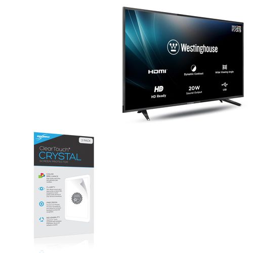 BoxWave Screen Protector Compatible with Westinghouse HD LED Small Flat Screen TV (24 in) - ClearTouch Crystal (2-Pack), HD Film Skin - Shields from Scratches
