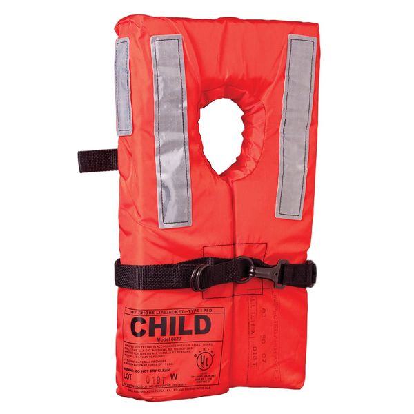 Kent Commercial Type I Collar Style Life Jacket, Child 50-90 Pounds, Orange