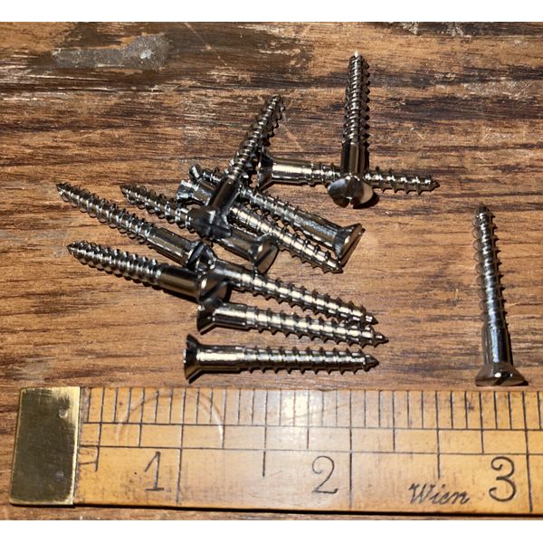 # 8 X 1-1/4” Wood Screws Slotted Flat Head Chrome