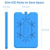 OUTXE Ice Packs for Lunch Box 8 Pack- Reusable Ultra-Thin Freezer Packs - Long-Lasting Cool Packs for Coolers, Keep Food Fresh and Cold in Lunch Boxes and breastmilk Bags - 8 Pack (Blue)