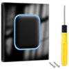 ACMEROTA 1 Gang 2 Way Square Push Button Wall Light Switch with LED Indicator, Black