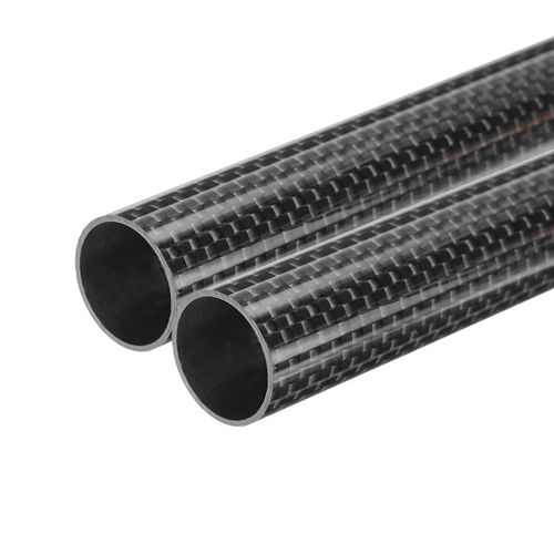 MECCANIXITY 2Pcs Carbon Fiber Tube 18 x 20 x 330mm Glossy Surface Rod 3K Roll Wrapped Pure Carbon Round Tubing for RC Airplane Multicopter Quadcopter