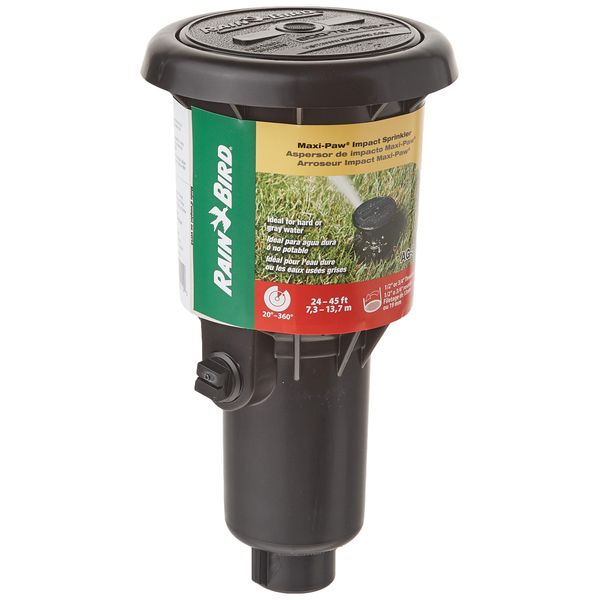 Rain Bird AG-5 All Gallonage Pop-Up Impact Sprinkler, Adjustable 20° - 360° Pattern, 24' - 45' Spray Distance