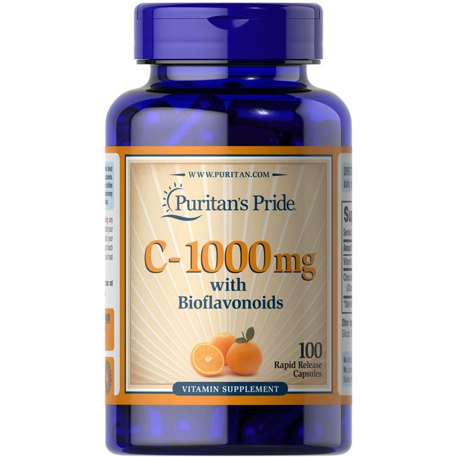 Puritan's Pride Vitamin C with Bioflavonoids for Immune System Support & Skin Health Capsules