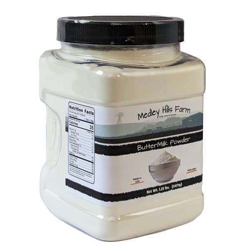 Buttermilk Powder by Medley hills farm 1.25 lbs. in Reusable Container - Perfect powdered buttermilk for baking- Perfect for Bread, Biscuits, Pancakes, Salad Dressing - Non-GMO - Kosher - Made in USA