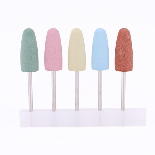 Nail Art Silicone Polisher, Grinder Drill Bit Manicure Smoothing Clean Electric Bits Head Pedicure Nails File Cuticle Grinding Trimming Machine Grinders Tools for DIY Beginners Manicurists 5pcs