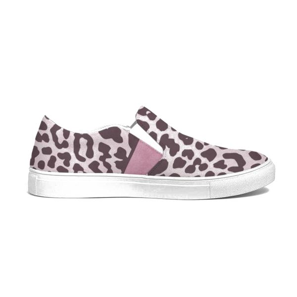 Womens Slip-on Canvas Shoe - Pink Leopard Print - Multicolor / 5