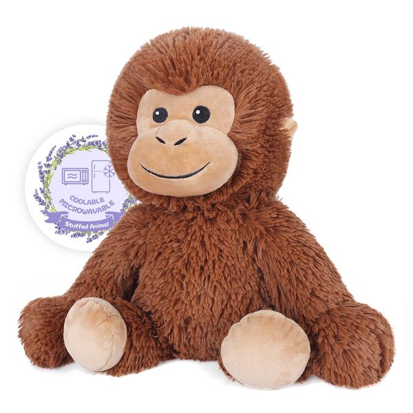 Suzzipals Monkey Stuffed Animals, Microwavable Stuffed Animals Lavender Scented, Monkey Plush Heating Pads for Cramps & Pain relief, Anxiety, Stress Relief, Stuffed Monkey Toy, Monkey Gifts Boys Girls