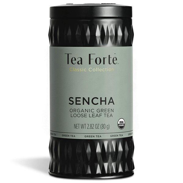 Tea Forte Organic Green Tea, Makes 35-50 Cups, 2.82 Ounce Loose Leaf Tea Canister, Sencha