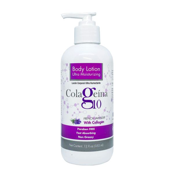 Colageina 10 Daily Ultra Moisturizing Body Lotion With Hydrolyzed Collagen, Coconut, Macadamia, Shea Butter, Green Tea and Other Natural Extracts, Soothes, Calms, Nourishes, Paraben Free, 12 fl oz