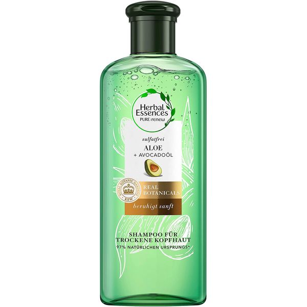 Herbal Essences Pure:Renew Sulfate Shampoo for Dry Scalp with Aloe + Avocado Oil, 225 ml, Silicone, Aloe Vera, Beauty, Hair Care Dry Hair, Shampoo Women, Cruelty