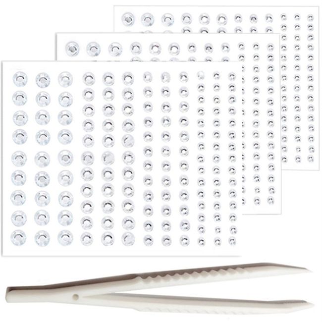 Go Ho 423 Pieces Self Adhesive Face/Hair Gems Rhinestones,Eye Gems Diamonds Crystals Hair Jewels Stick on,Face Jewels Singer Concerts Festival Rave Accessories,Nails Rhinestones