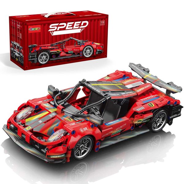 Sosuy 1:18 Super Sports Car Model Building Bricks Sets - 513 pcs MOC Rally Car Raceing Engineering Toys for Play and Display - Model Toy Gift Idea for Adults Boys