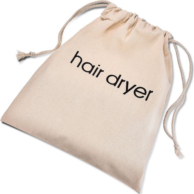 Hair Dryer Bags Drawstring Bag Container Hairdryer Bag, 11.8 by 13.8 Inch (Cotton, Beige)