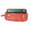 Soft Red Goat Leather Double Spectacle Glasses Case with Belt Loops - Key Ring Loop