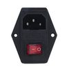 3 Pin IEC320 C14 Inlet Module Plug Fuse Switch Male Socket 10A 250V