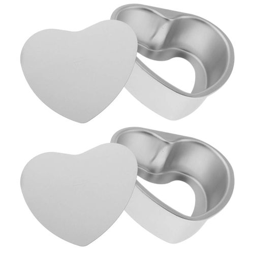 Good news FRIGIIRE Deep Heart Cake Pan with Removable Bottom 6",2 PCS Aluminum Push Cheesecake Pan Chiffon Cake Mold for Oven Baking