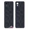decoPro INFOBAR xv Skin Seal, 2 Back Sheet Decorative Sheet, Mobile Phone Outer Protective Sheet, Bubbleless, Mosaic Pattern, Black & Gray