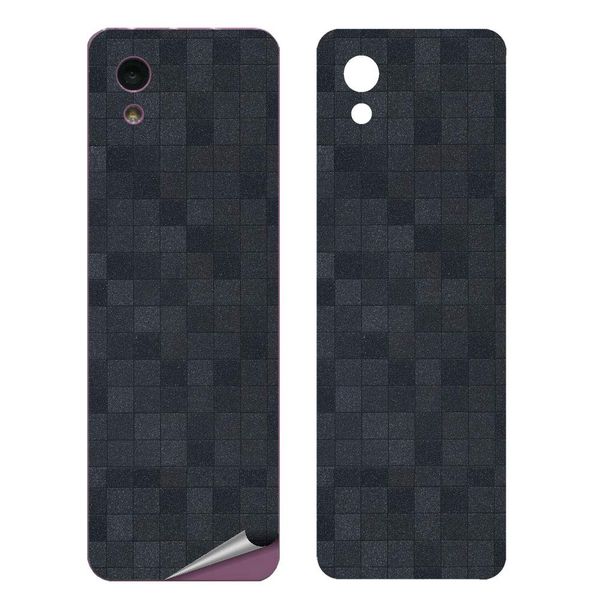 decoPro INFOBAR xv Skin Seal, 2 Back Sheet Decorative Sheet, Mobile Phone Outer Protective Sheet, Bubbleless, Mosaic Pattern, Black & Gray