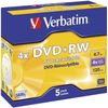 Verbatim DVD+RW Matt Silver 4x; Packungsinhalt: 5 Stück