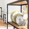 Simple Houseware Vertical Plate Stand Holder Dish Rack Dinnerware Organizer with Elegant Wire Design, 6-Compartment, Black