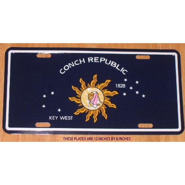 LICENSE PLATE CONCH REPUBLIC Flag / KEY WEST - - - - 12 X 6 Inches