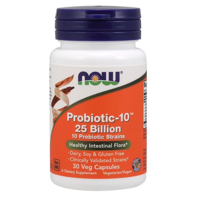 NOW Foods Probiotic-10 25 Billion, 30 Veg Capsules