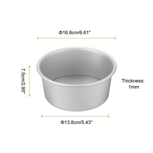 HARFINGTON 2Pcs Round Cake Pan with Removable Loose Bottom 6" Small Cheesecake Pan Anodized Aluminum Nonstick Baking Pan for Wedding Birthdays Party Event