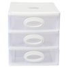 Mini 3 Tier Storage Unit with Drawers. Tabletop Storage Tower. Small Plastic Organiser Drawers. (White)