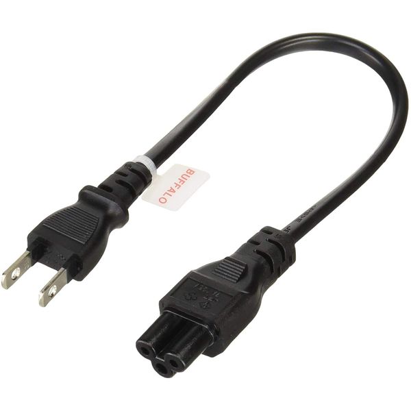 BUFFALO BSACC08 Series Power Cable for DELL/HP, 3-pin socket (female-end) to 2-pin plug (male-end)