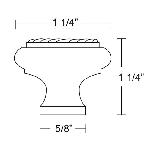 Emtek Rope Knob Available in 3 Sizes and 9 Finishes - 86113US26 - (Dimension 1 1/4") - Polished Chrome (US26)