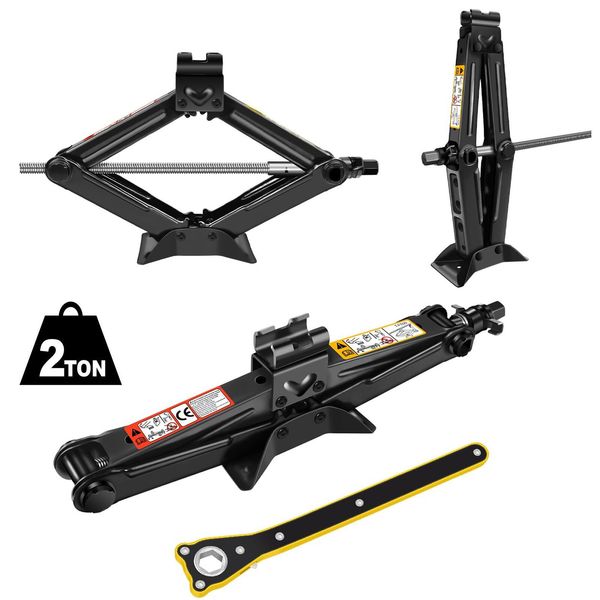 Car Tyre Changing Tools Kit Scissor Jack 2 Ton Labor-Saving Spanner Wind Up Jack