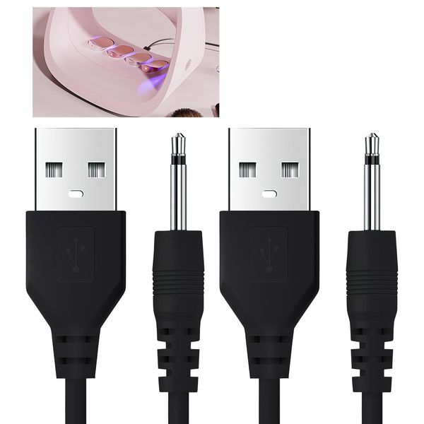 2 Pack Massager Fast Charging Cable, USB to 2.5mm Male DC Charger Cord Cable USB Charger Cords for Wireless Massagers Replacement DC Power Charger Wire, Compatibility with 5V Rechargeable Devices