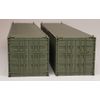 Set of 2 - HO Scale 40' Ft Shipping Containers - Green - Train Freight Stacking 