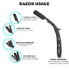 The Cut- Factory- Straight Razor with 100 Pack Platinum Treat Single Blade Razors for Men- Professional Barber Straight Edge Razor for Close Shaving 100 Percent Stainless Steel-Black